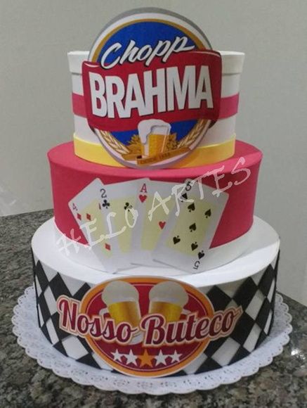 Bolo da brahma com 3 andares