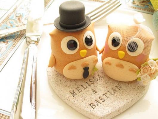 Topo de bolo de coruja para casamento