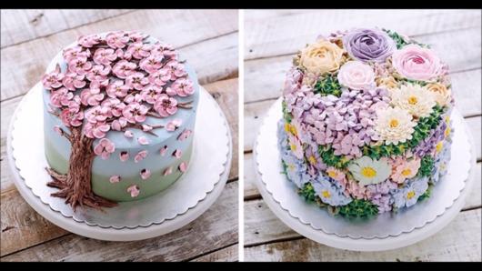 Capriche na decoração com flores em seu bolo primavera!