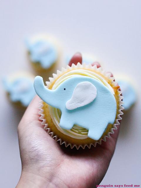Cupcake Chá de Bebê: Elefantinho azul