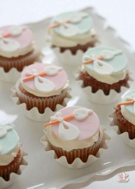 Cupcake Chá de Bebê: Cegonha