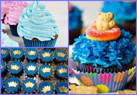Cupcake Chá de Bebê: Modelos com a cor azul