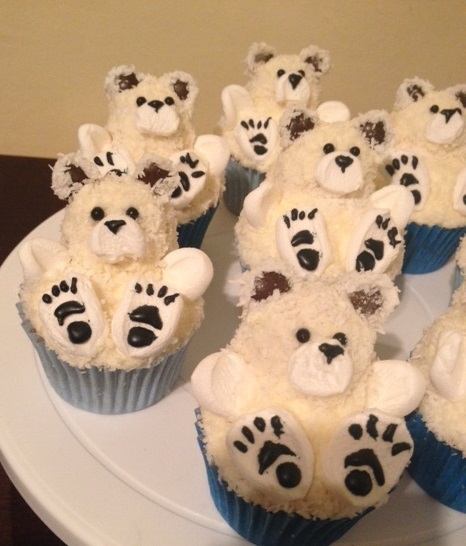 Cupcake Chá de Bebê: Ursinho branco