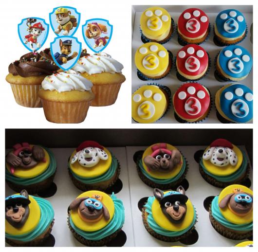 Inspire-se nos personagens da Patrulha Canina para decorar os cupcakes 