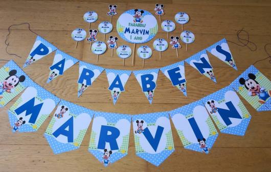 Letras personalizadas para decorar sua festa do Mickey