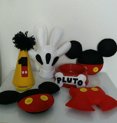 Kit festa personalizado do Mickey feito com feltro