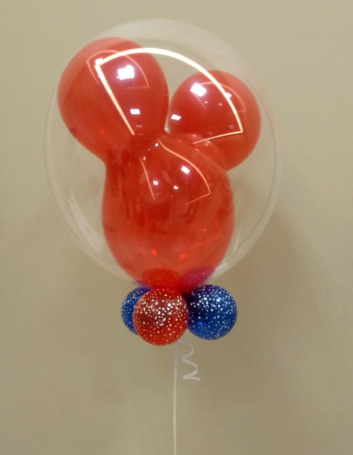 Balão dentro do outro com orelhas do Mickey