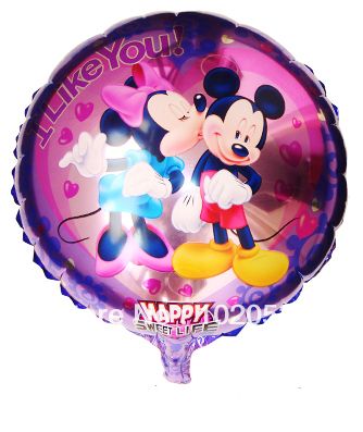Balão metalizado com desenho do Mickey e da Minnie
