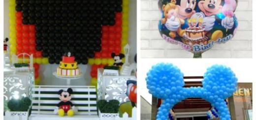 Arcos, paineis ou balões metalizados. Confira dicas de balões do Mickey!