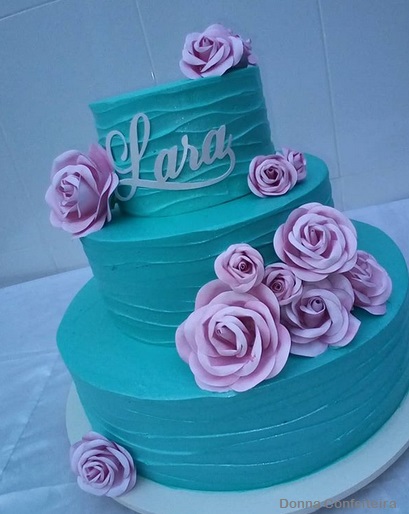 bolo azul e rosa