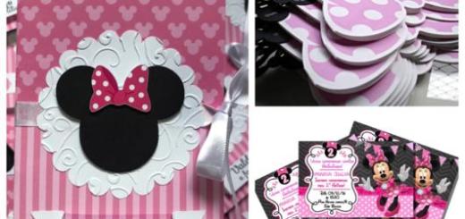 Os convites da Minnie podem ser usados em aniversários e chás de bebê