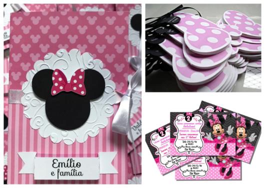 Os convites da Minnie podem ser usados em aniversários e chás de bebê