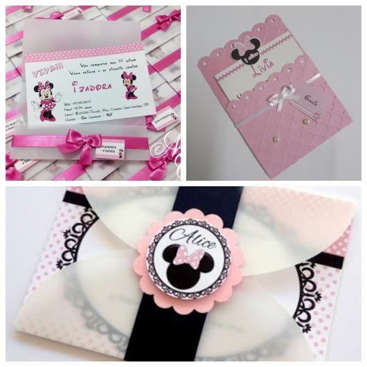 Três dicas de convites inspirados da Minnie rosa
