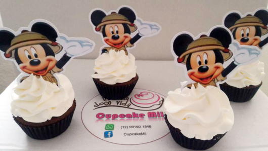 cupcake simples Mickey safári