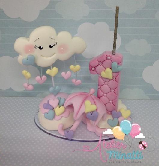 Topo de bolo: Chuva de Amor