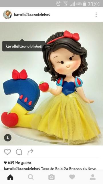 Topo de bolo: Branca de Neve