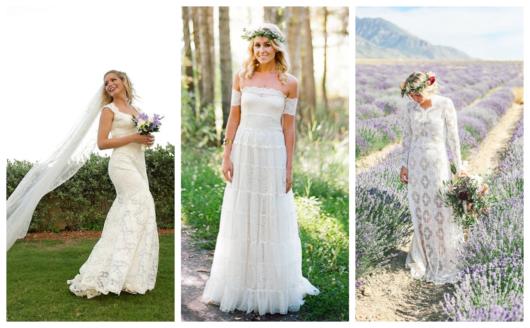Casamento no campo pede vestido delicado e fluido