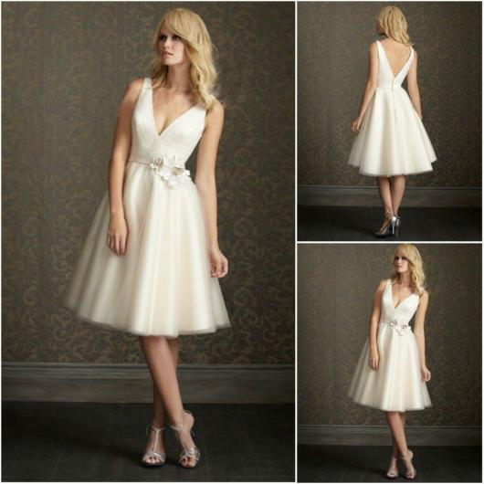 vestido de noiva para casamento no campo curto