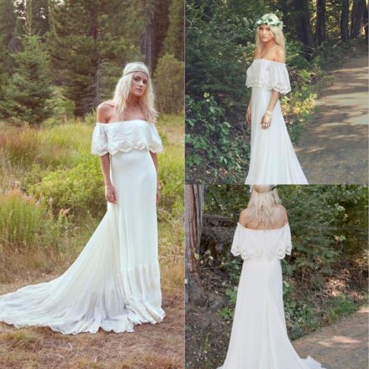 Sugestão de vestido de noiva branco com manga ciganinha