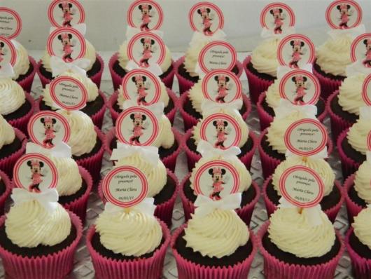 cupcake minnie rosa decorado