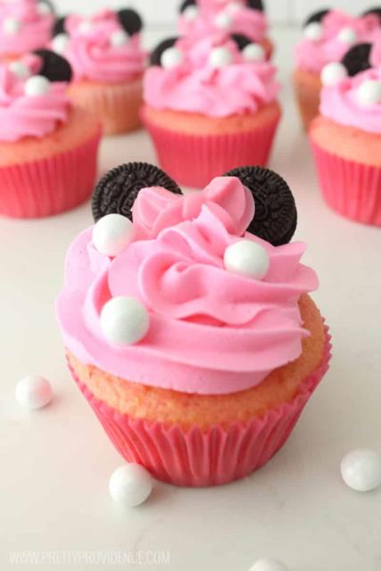 fotos de cupcake minnie rosa decorado
