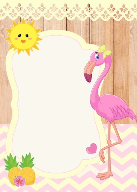 Festa Flamingo: Convite cartão