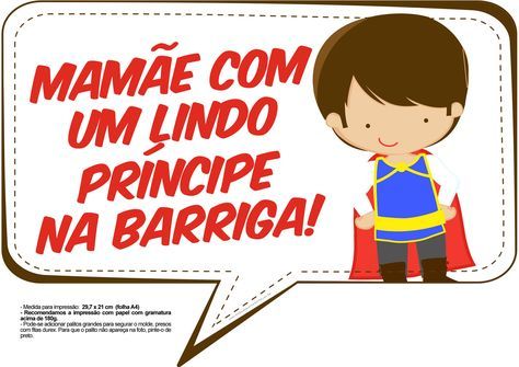 Plaquinhas para chá de bebê: Príncipe