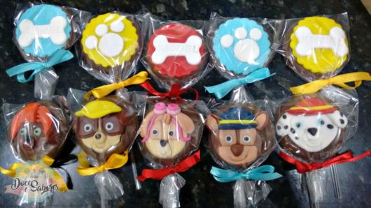Doces Patrulha Canina: pirulito de chocolate