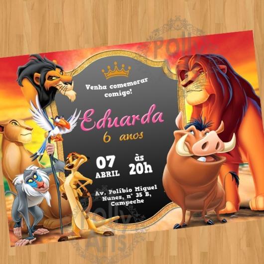 Convite Festa Rei Leão cartão