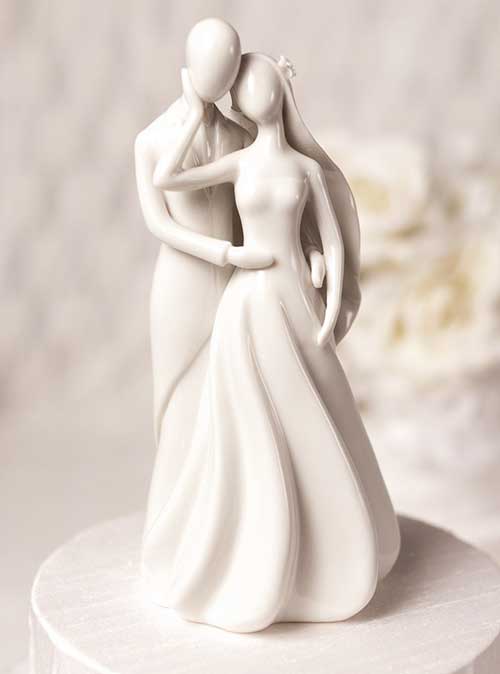 Topo de bolo de casamento em porcelana