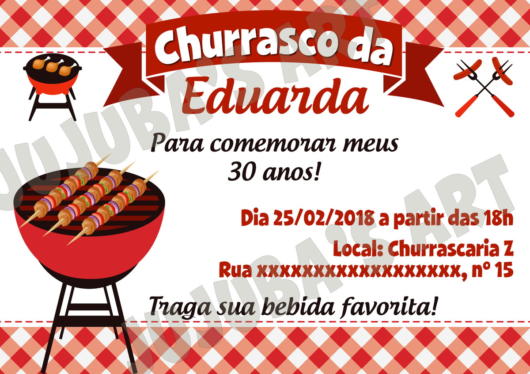 Convite Churrasco Modelos p Convidar Seus Amigos e Família