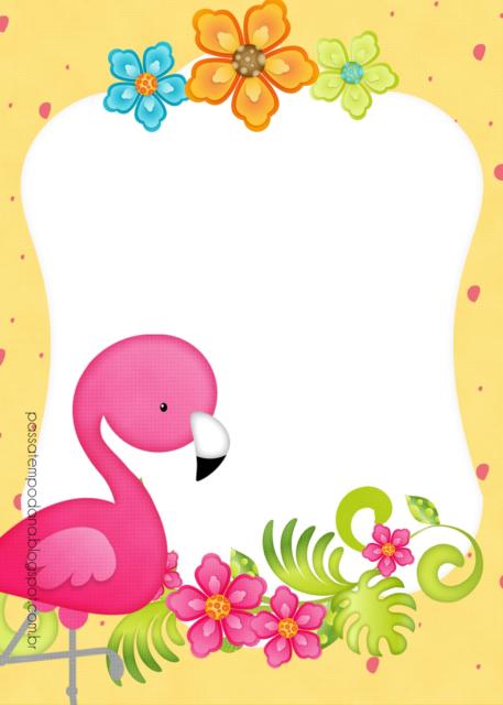 convite flamingo para imprimir
