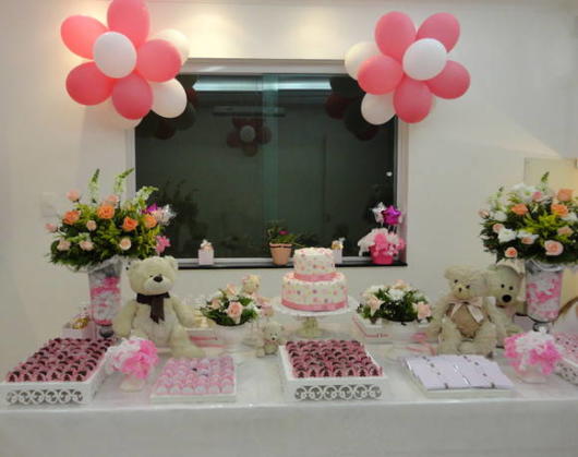 decoração rosa e branco