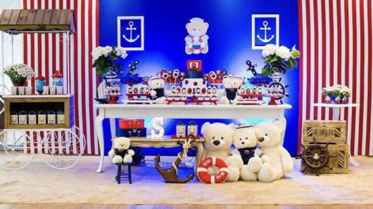 decoração salão festa ursinho marinheiro