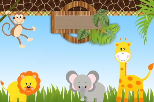 convite chá de bebê safari