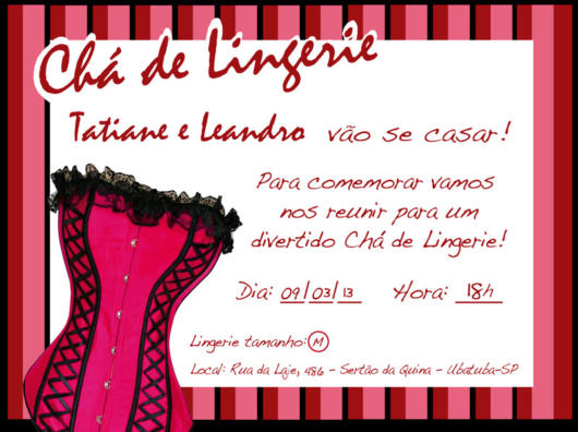 Convite chá de lingerie
