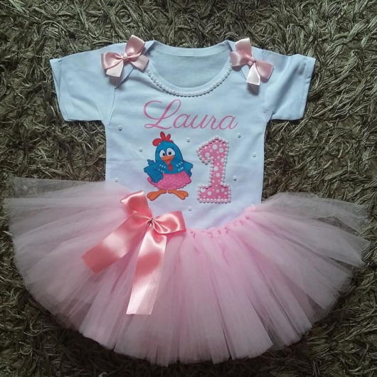 fantasia galinha pintadinha com saia de tule