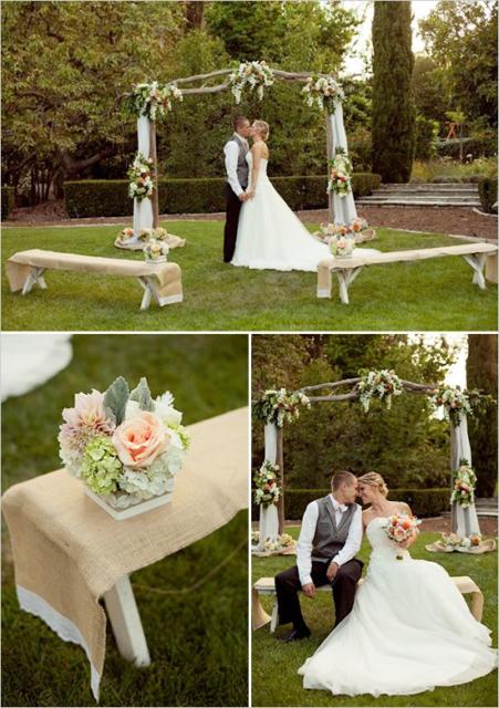 Mini wedding: decoração de cerimonia com arranjo de flores