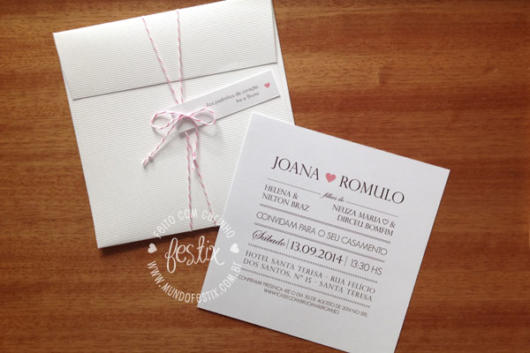 Mini wedding: convite branco