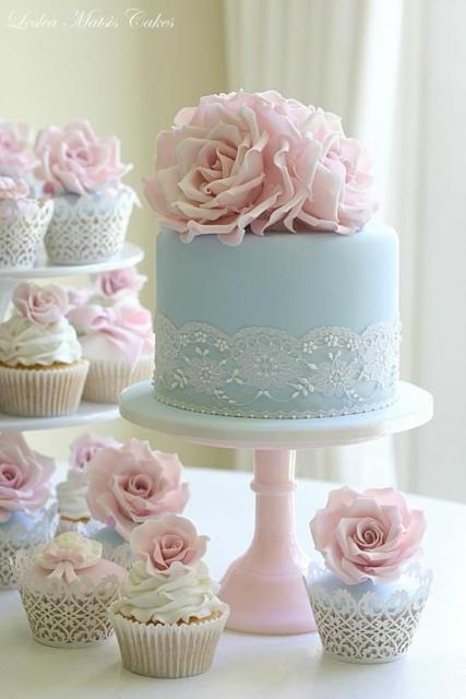 Mini wedding: bolo azul