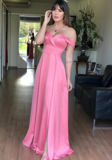vestido rosa longo para madrinha
