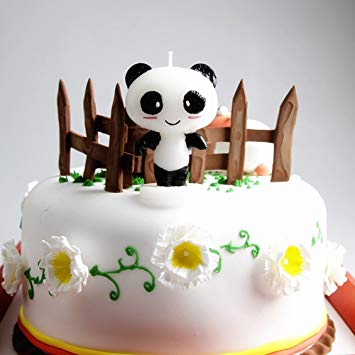 bolo de panda com vela temática