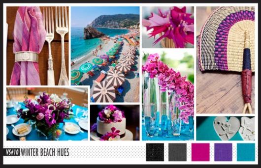 Paleta de cores para festa e cerimônia de casamento na praia