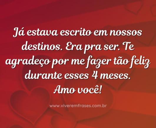 Mensagem para aniversário de namoro