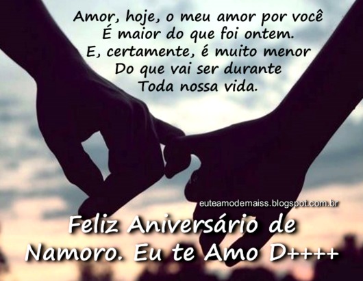 Mensagem para aniversário de namoro