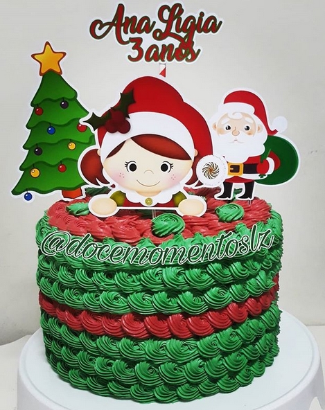 bolo verde e vermelho