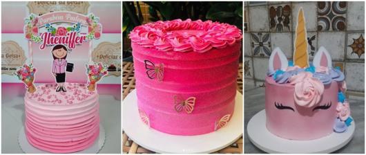 ideias para bolo cor de rosa