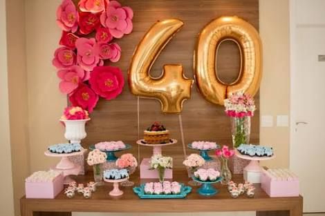 Festa 40 anos: decoração simples com balões de número