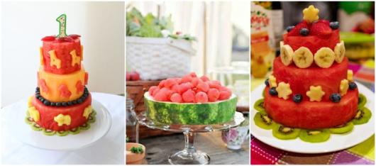 ideias bolo de frutas