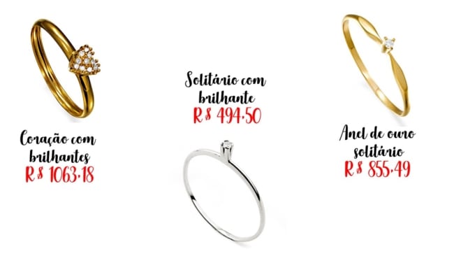 5 preços e onde comprar anel feminino